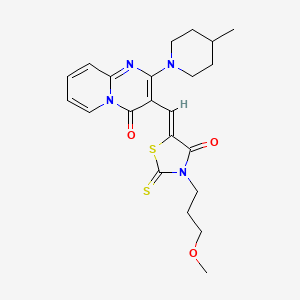 (5Z)-3-(3-methoxypropyl)-5-[[2-(4-methylpiperidin-1-yl)-4-oxopyrido[1,2-a]pyrimidin-3-yl]methylidene]-2-sulfanylidene-1,3-thiazolidin-4-one