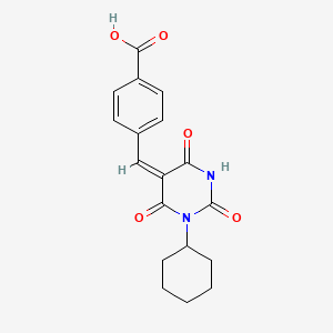 4-[(E)-(1-cyclohexyl-2,4,6-trioxotetrahydropyrimidin-5(2H)-ylidene)methyl]benzoic acid