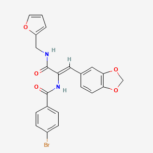 N-{(1Z)-1-(1,3-benzodioxol-5-yl)-3-[(furan-2-ylmethyl)amino]-3-oxoprop-1-en-2-yl}-4-bromobenzamide