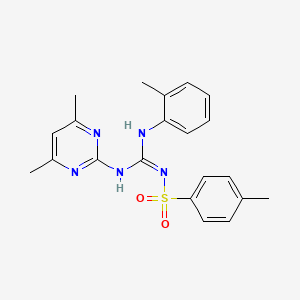 N-{(Z)-[(4,6-dimethylpyrimidin-2-yl)amino][(2-methylphenyl)amino]methylidene}-4-methylbenzenesulfonamide