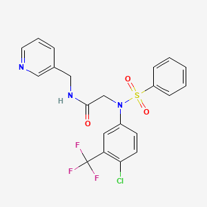 2-{N-[4-Chloro-3-(trifluoromethyl)phenyl]benzenesulfonamido}-N-[(pyridin-3-YL)methyl]acetamide