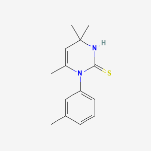 2(1H)-Pyrimidinethione, 3,4-dihydro-4,4,6-trimethyl-1-(m-tolyl)-