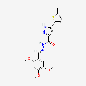 3-(5-methylthiophen-2-yl)-N'-[(E)-(2,4,5-trimethoxyphenyl)methylidene]-1H-pyrazole-5-carbohydrazide