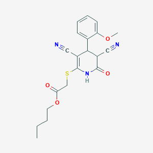 Butyl {[3,5-dicyano-4-(2-methoxyphenyl)-6-oxo-1,4,5,6-tetrahydropyridin-2-yl]sulfanyl}acetate