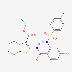 Ethyl 2-{[(4-chloro-2-{[(4-methylphenyl)sulfonyl]amino}phenyl)carbonyl]amino}-4,5,6,7-tetrahydro-1-benzothiophene-3-carboxylate