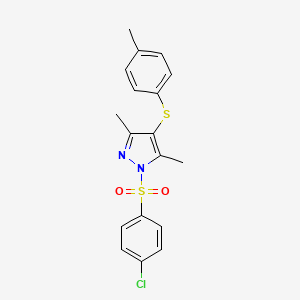 1-[(4-chlorophenyl)sulfonyl]-3,5-dimethyl-1H-pyrazol-4-yl 4-methylphenyl sulfide