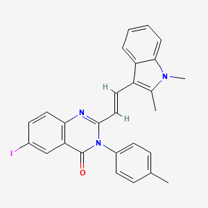 2-[(E)-2-(1,2-dimethyl-1H-indol-3-yl)ethenyl]-6-iodo-3-(4-methylphenyl)quinazolin-4(3H)-one