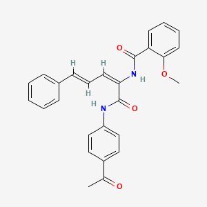 N-{(2E,4E)-1-[(4-acetylphenyl)amino]-1-oxo-5-phenylpenta-2,4-dien-2-yl}-2-methoxybenzamide