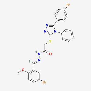 N'-[(E)-(5-bromo-2-methoxyphenyl)methylidene]-2-{[5-(4-bromophenyl)-4-phenyl-4H-1,2,4-triazol-3-yl]sulfanyl}acetohydrazide