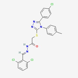 2-{[5-(4-chlorophenyl)-4-(4-methylphenyl)-4H-1,2,4-triazol-3-yl]sulfanyl}-N'-[(E)-(2,6-dichlorophenyl)methylidene]acetohydrazide