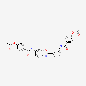 4-({3-[6-({[4-(Acetyloxy)phenyl]carbonyl}amino)-1,3-benzoxazol-2-yl]phenyl}carbamoyl)phenyl acetate