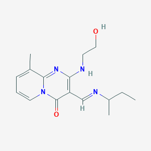 3-[(E)-(butan-2-ylimino)methyl]-2-[(2-hydroxyethyl)amino]-9-methyl-4H-pyrido[1,2-a]pyrimidin-4-one