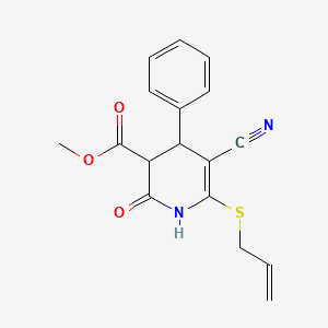 Methyl 5-cyano-2-oxo-4-phenyl-6-(prop-2-en-1-ylsulfanyl)-1,2,3,4-tetrahydropyridine-3-carboxylate