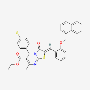 ethyl (2Z)-7-methyl-5-[4-(methylsulfanyl)phenyl]-2-[2-(naphthalen-1-ylmethoxy)benzylidene]-3-oxo-2,3-dihydro-5H-[1,3]thiazolo[3,2-a]pyrimidine-6-carboxylate