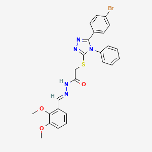 2-{[5-(4-bromophenyl)-4-phenyl-4H-1,2,4-triazol-3-yl]sulfanyl}-N'-[(E)-(2,3-dimethoxyphenyl)methylidene]acetohydrazide