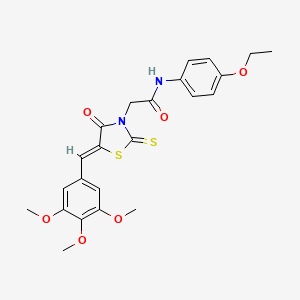 N-(4-ethoxyphenyl)-2-[(5Z)-4-oxo-2-sulfanylidene-5-[(3,4,5-trimethoxyphenyl)methylidene]-1,3-thiazolidin-3-yl]acetamide