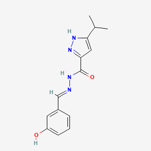 N'-[(E)-(3-hydroxyphenyl)methylidene]-3-(propan-2-yl)-1H-pyrazole-5-carbohydrazide