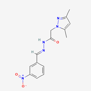 molecular formula C14H15N5O3 B11659000 2-(3,5-dimethyl-1H-pyrazol-1-yl)-N'-[(E)-(3-nitrophenyl)methylidene]acetohydrazide 