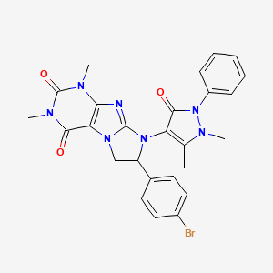 7-(4-bromophenyl)-8-(1,5-dimethyl-3-oxo-2-phenyl-2,3-dihydro-1H-pyrazol-4-yl)-1,3-dimethyl-1H-imidazo[2,1-f]purine-2,4(3H,8H)-dione