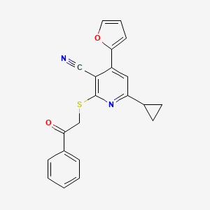 6-Cyclopropyl-4-(2-furyl)-2-[(2-oxo-2-phenylethyl)thio]nicotinonitrile