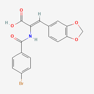 (2Z)-3-(1,3-benzodioxol-5-yl)-2-{[(4-bromophenyl)carbonyl]amino}prop-2-enoic acid