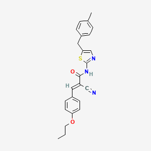 (2E)-2-cyano-N-[5-(4-methylbenzyl)-1,3-thiazol-2-yl]-3-(4-propoxyphenyl)prop-2-enamide