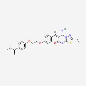 (6Z)-6-(4-{2-[4-(butan-2-yl)phenoxy]ethoxy}benzylidene)-2-ethyl-5-imino-5,6-dihydro-7H-[1,3,4]thiadiazolo[3,2-a]pyrimidin-7-one