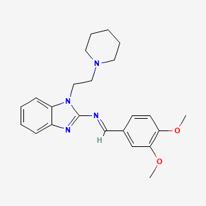 N-[(E)-(3,4-dimethoxyphenyl)methylidene]-1-[2-(piperidin-1-yl)ethyl]-1H-benzimidazol-2-amine