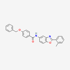 4-(benzyloxy)-N-[2-(2-methylphenyl)-1,3-benzoxazol-5-yl]benzamide