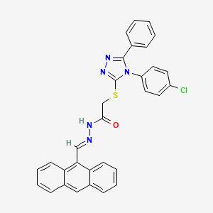 N'-[(E)-anthracen-9-ylmethylidene]-2-{[4-(4-chlorophenyl)-5-phenyl-4H-1,2,4-triazol-3-yl]sulfanyl}acetohydrazide