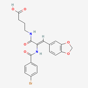 4-{[(2Z)-3-(1,3-benzodioxol-5-yl)-2-{[(4-bromophenyl)carbonyl]amino}prop-2-enoyl]amino}butanoic acid