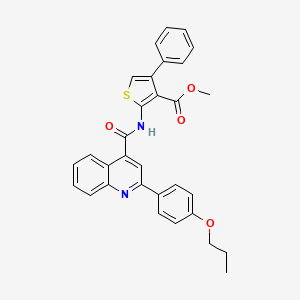 Methyl 4-phenyl-2-({[2-(4-propoxyphenyl)quinolin-4-yl]carbonyl}amino)thiophene-3-carboxylate