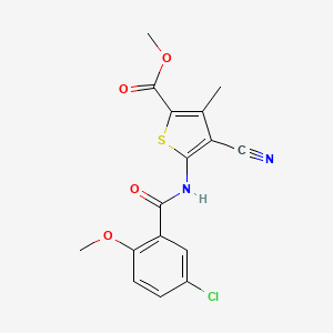 Methyl 5-{[(5-chloro-2-methoxyphenyl)carbonyl]amino}-4-cyano-3-methylthiophene-2-carboxylate