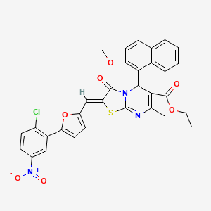 ethyl (2Z)-2-{[5-(2-chloro-5-nitrophenyl)furan-2-yl]methylidene}-5-(2-methoxynaphthalen-1-yl)-7-methyl-3-oxo-2,3-dihydro-5H-[1,3]thiazolo[3,2-a]pyrimidine-6-carboxylate