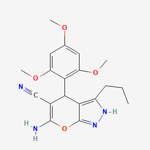 6-Amino-3-propyl-4-(2,4,6-trimethoxyphenyl)-1,4-dihydropyrano[2,3-c]pyrazole-5-carbonitrile