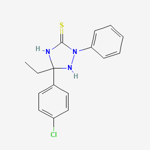 5-(4-Chlorophenyl)-5-ethyl-2-phenyl-1,2,4-triazolidine-3-thione