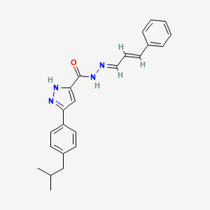 3-[4-(2-methylpropyl)phenyl]-N'-[(1E,2E)-3-phenylprop-2-en-1-ylidene]-1H-pyrazole-5-carbohydrazide