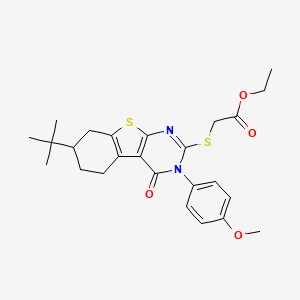 Ethyl {[7-tert-butyl-3-(4-methoxyphenyl)-4-oxo-3,4,5,6,7,8-hexahydro[1]benzothieno[2,3-d]pyrimidin-2-yl]sulfanyl}acetate