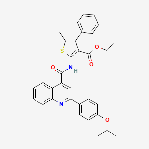 Ethyl 5-methyl-4-phenyl-2-[({2-[4-(propan-2-yloxy)phenyl]quinolin-4-yl}carbonyl)amino]thiophene-3-carboxylate