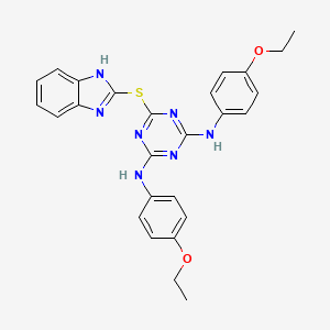 6-(1H-benzimidazol-2-ylsulfanyl)-N,N'-bis(4-ethoxyphenyl)-1,3,5-triazine-2,4-diamine