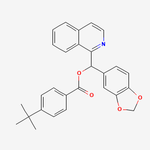 (2H-1,3-benzodioxol-5-yl)(isoquinolin-1-yl)methyl 4-tert-butylbenzoate