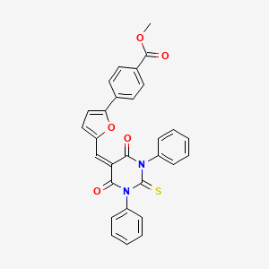 methyl 4-{5-[(4,6-dioxo-1,3-diphenyl-2-thioxotetrahydropyrimidin-5(2H)-ylidene)methyl]furan-2-yl}benzoate