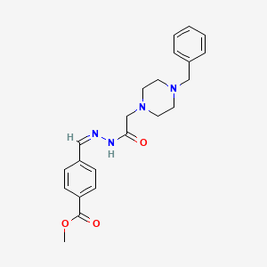 molecular formula C22H26N4O3 B11659382 Methyl 4-[(Z)-{[2-(4-benzylpiperazin-1-YL)acetamido]imino}methyl]benzoate 