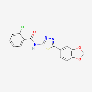 N-[5-(1,3-benzodioxol-5-yl)-1,3,4-thiadiazol-2-yl]-2-chlorobenzamide