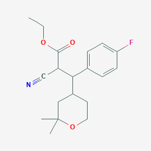 ethyl 2-cyano-3-(2,2-dimethyltetrahydro-2H-pyran-4-yl)-3-(4-fluorophenyl)propanoate