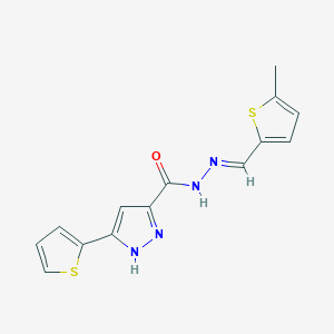 N'-((5-Methylthiophen-2-yl)methylene)-3-(thiophen-2-yl)-1H-pyrazole-5-carbohydrazide