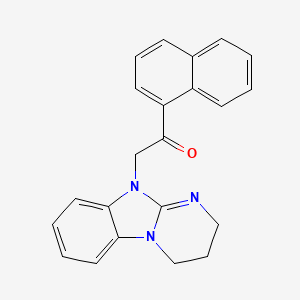 molecular formula C22H19N3O B11659444 2-(3,4-dihydropyrimido[1,2-a]benzimidazol-10(2H)-yl)-1-(naphthalen-1-yl)ethanone 