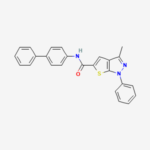 molecular formula C25H19N3OS B11659448 N-(biphenyl-4-yl)-3-methyl-1-phenyl-1H-thieno[2,3-c]pyrazole-5-carboxamide 