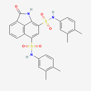 molecular formula C27H25N3O5S2 B11659486 N,N'-bis(3,4-dimethylphenyl)-2-oxo-1,2-dihydrobenzo[cd]indole-6,8-disulfonamide 