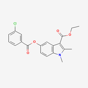 ethyl 5-[(3-chlorobenzoyl)oxy]-1,2-dimethyl-1H-indole-3-carboxylate